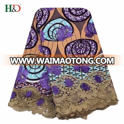 H & D Waimaotong China Price Cheap Veritable Super Wax Hollandais 100% Bridal Lace Fabric In GuangZhou