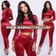 B32613A 2018 Fall and winter sexy 2 piece casual velvet pants set